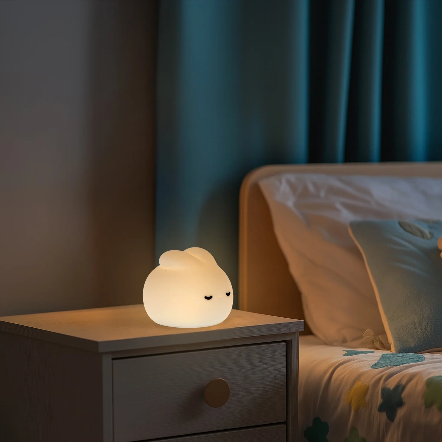 Luz Quitamiedos Táctil Infantil LED 3W Rabbit Inalámbrico + Cargador USB