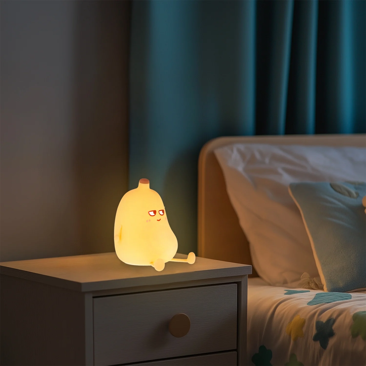Luz Quitamiedos Táctil Infantil LED 1W Banana Inalámbrico + Cargador USB