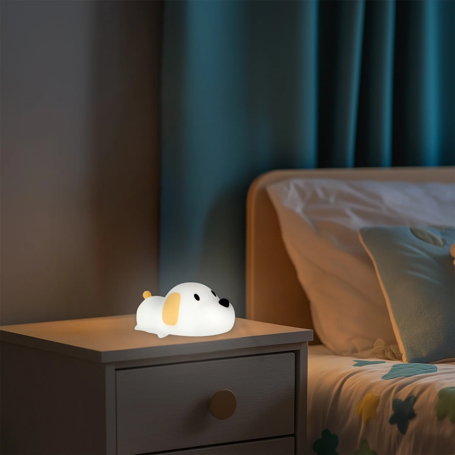Luz Quitamiedos Táctil Infantil LED 1.5W Silicona Dogg Inalámbrico + Cargador USB