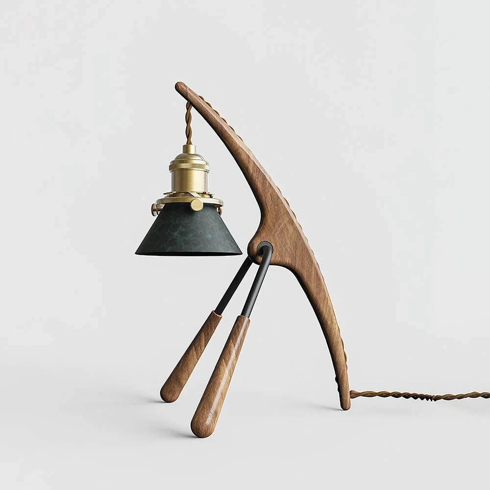 Coril - Lámpara Calentadora de Velas de Madera de Nogal con Aromaterapia – Diseño Retro y Elegante