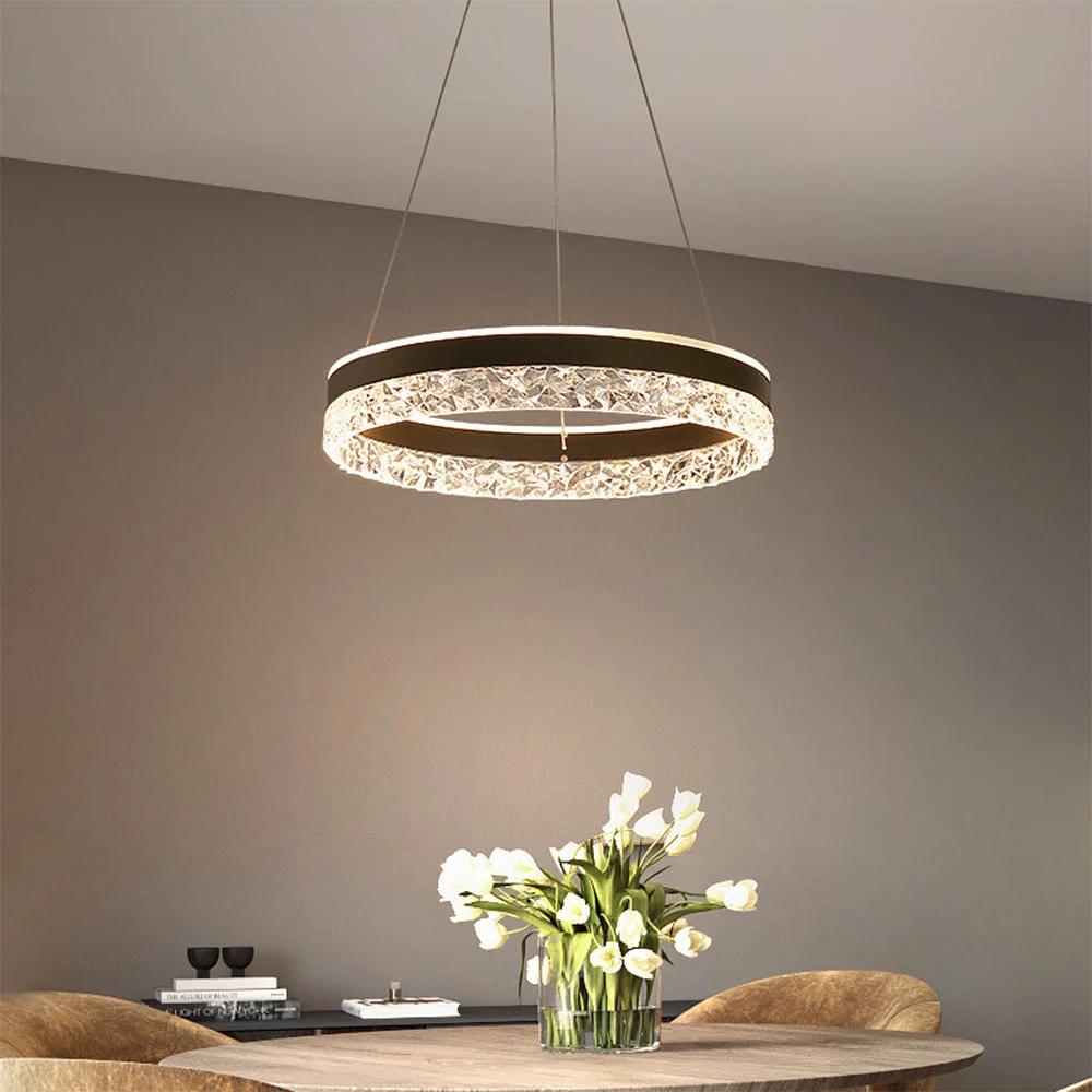 Civira - Lámpara Colgante Diamante Circular LED de Lujo Ligero – Diseño Minimalista y Eficiente