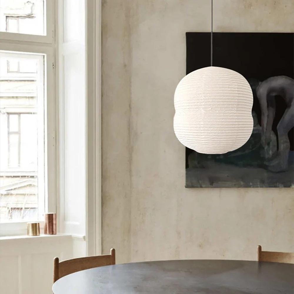 Rima - Lámpara Colgante Mini de Papel Washi Moderna Techo Ajustable Luz Suave y Elegante para Decoración Interior