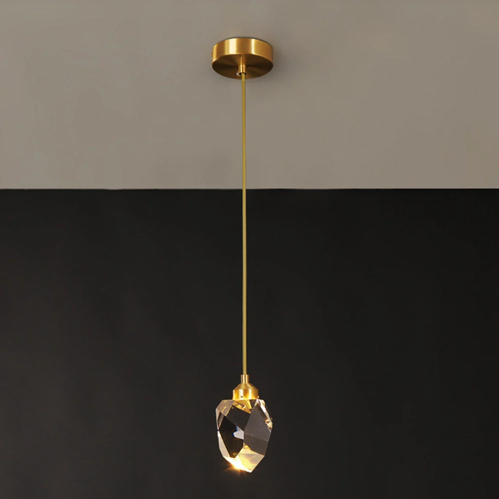 Vanea - Lámpara Colgante Moderna de Cristal en Forma de Gota de Oro – Elegante Chandelier para Comedor y Sala de Estar