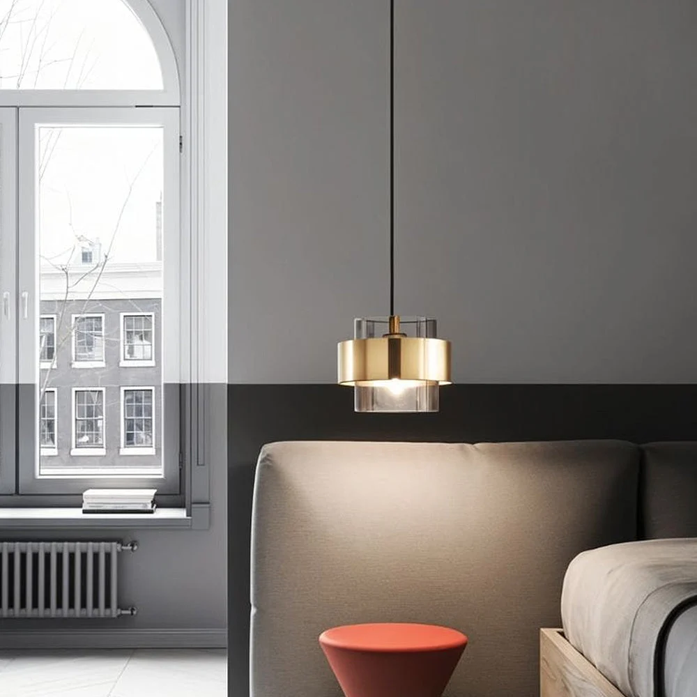 Olva - Lámpara Colgante Moderna de Metal y Vidrio con Diseño Elegante