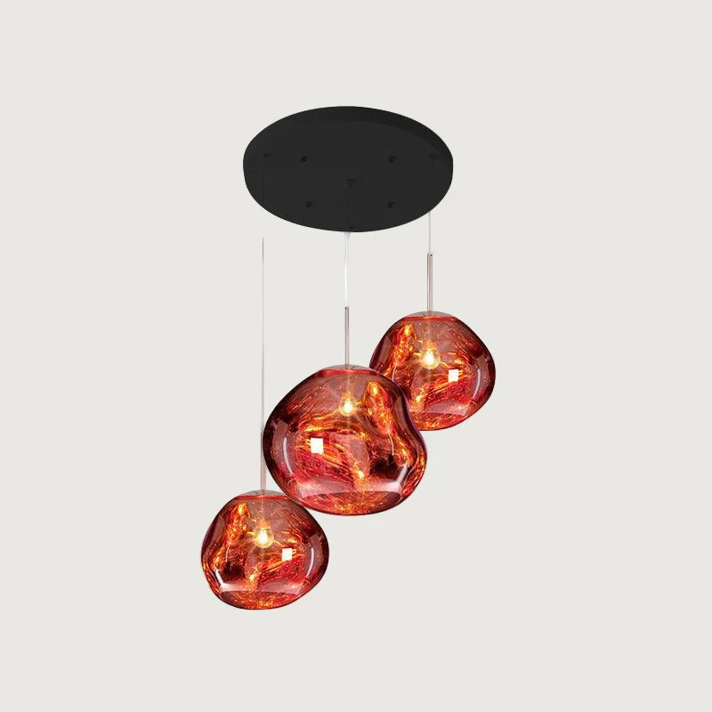 Boril - Lámpara Colgante Araña Redonda Lava con Acabado Metálico y Efecto Espejo - Lámparas de Techo Modernas para Decoración Elegante