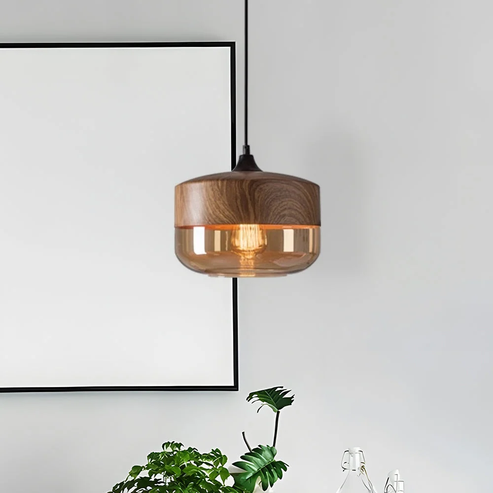 Lura - Lámpara Colgante Retro de Diseño Orgánico en Color Marrón para Comedor