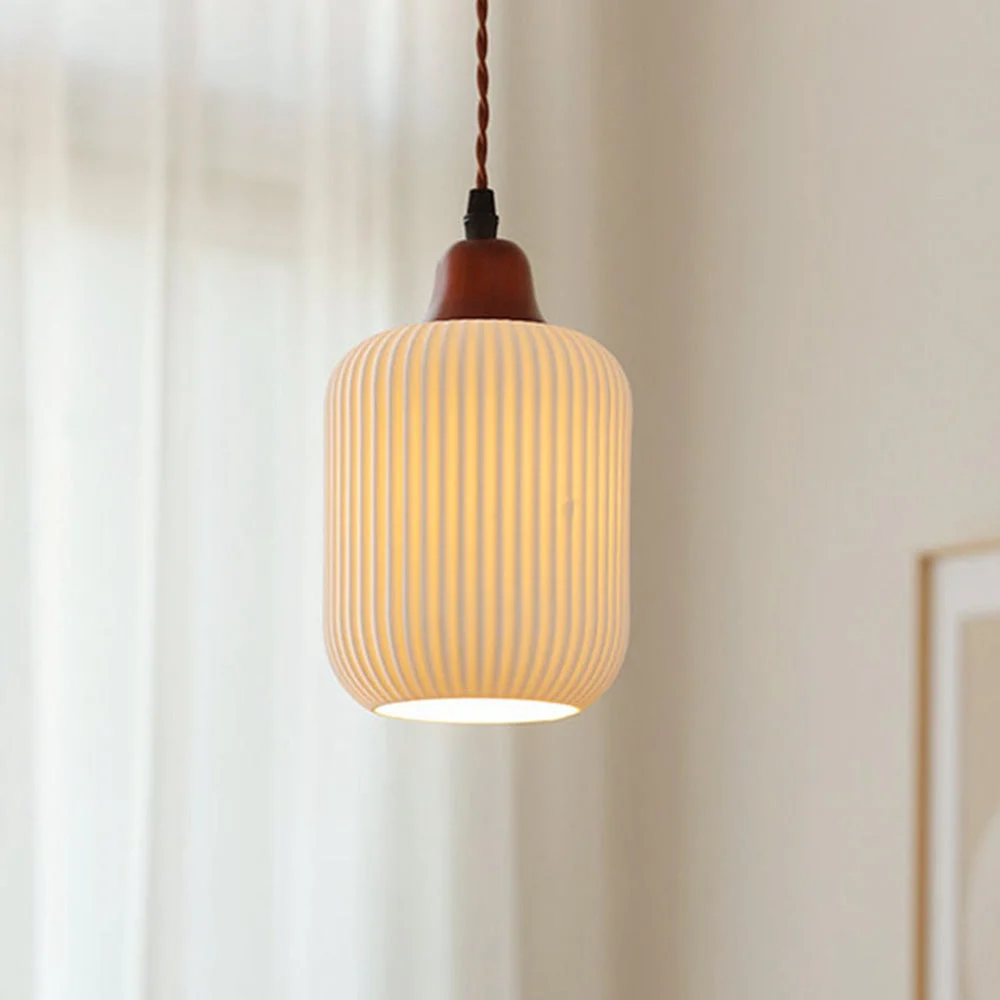 Mirao - Lámpara Colgante de Cerámica Blanca Vintage para Comedor y Sala de Estar