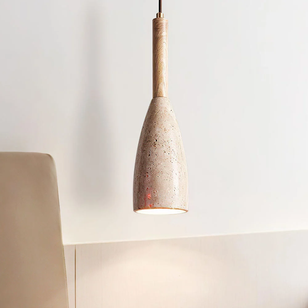 Olya - Lámpara Colgante de Estilo Nórdico para Cocina y Comedor - Diseño Minimalista en Mármol y Madera