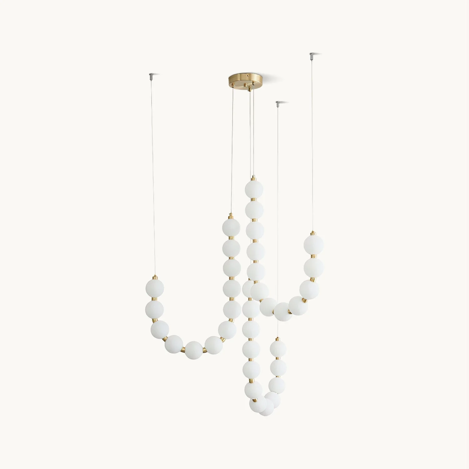 Deyla - Lámpara Araña Colgante de Perlas con Diseño Escultural en Bronce – Ideal para Comedores y Salas de Estar