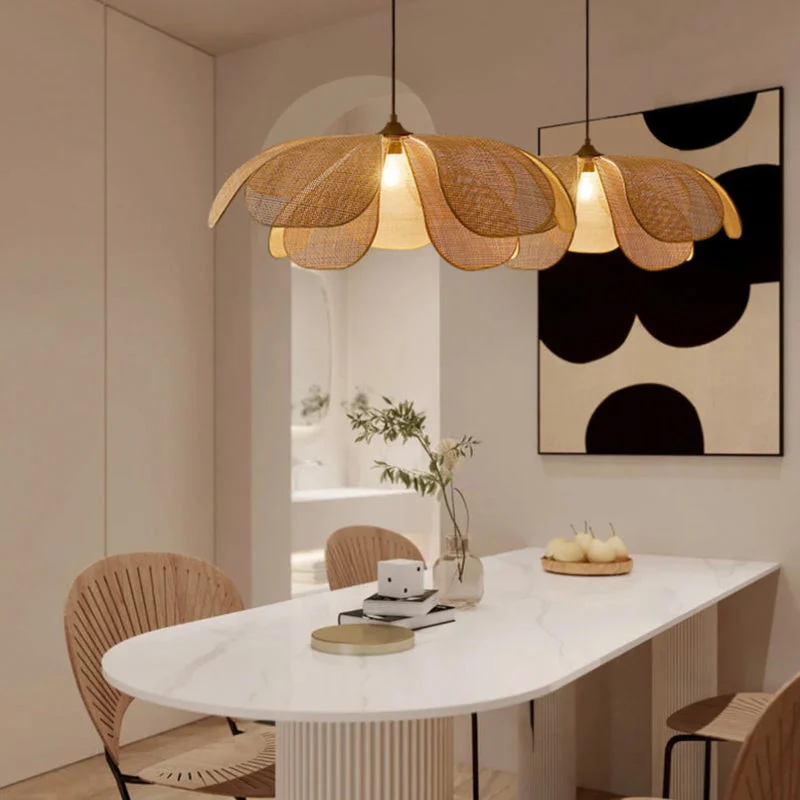 Kalira - Lámpara Colgante de Ratan con Diseño Rústico y Acabado Natural – Ideal para Interiores Boho