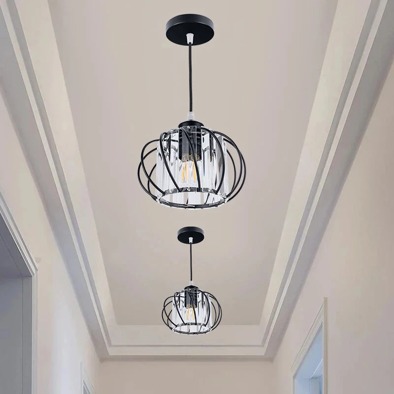 Kronis - Lámpara Colgante de Vidrio Globular Nórdica para Pasillo - Diseño Moderno y Minimalista