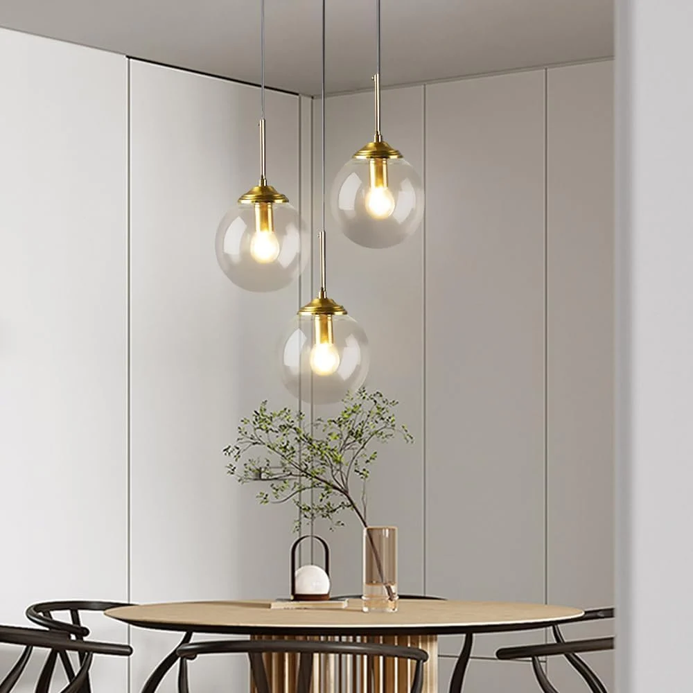 Elana - Lámpara Colgante de Vidrio Industrial con Acabado en Metal – Lámparas de Techo Modernas y Elegantes - Longitud Ajustable 150 cm