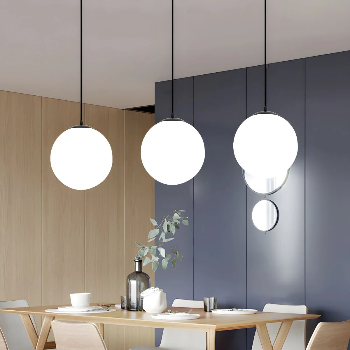 Nolia - Lámpara Colgante de Vidrio Minimalista para Restaurante – Diseño Elegante de 1 Luz