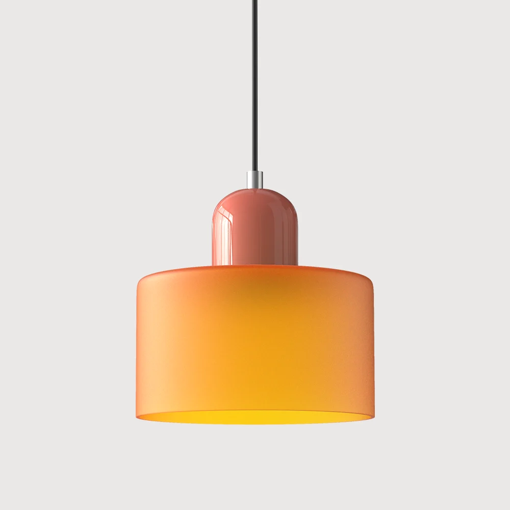 Amirae - Lámpara Colgante de Vidrio Pequeña Estilo Bauhaus para Isla de Cocina
