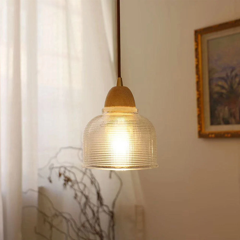 Cinea - Lámpara Colgante de Vidrio Transparente para Pasillo – Diseño Elegante y Versátil