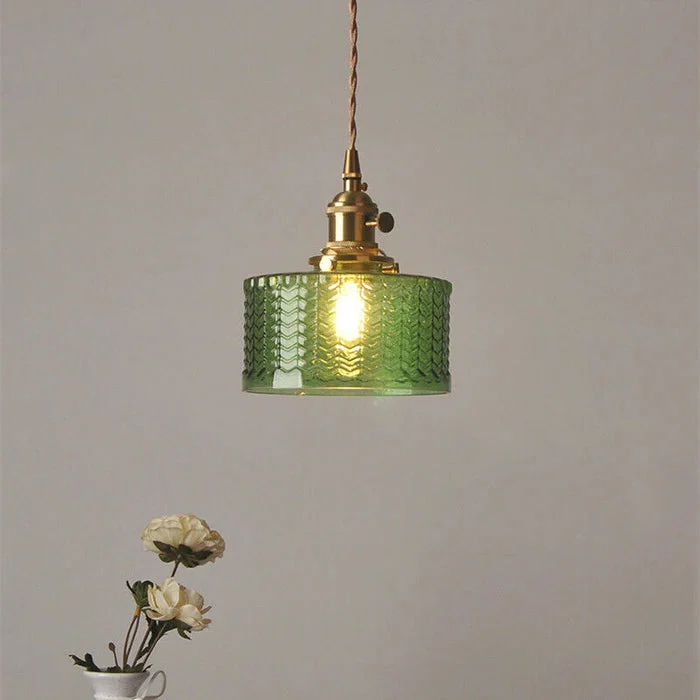 Nanea - Lámpara Colgante de Vidrio Vintage para Cocina - Elegante y Cálida