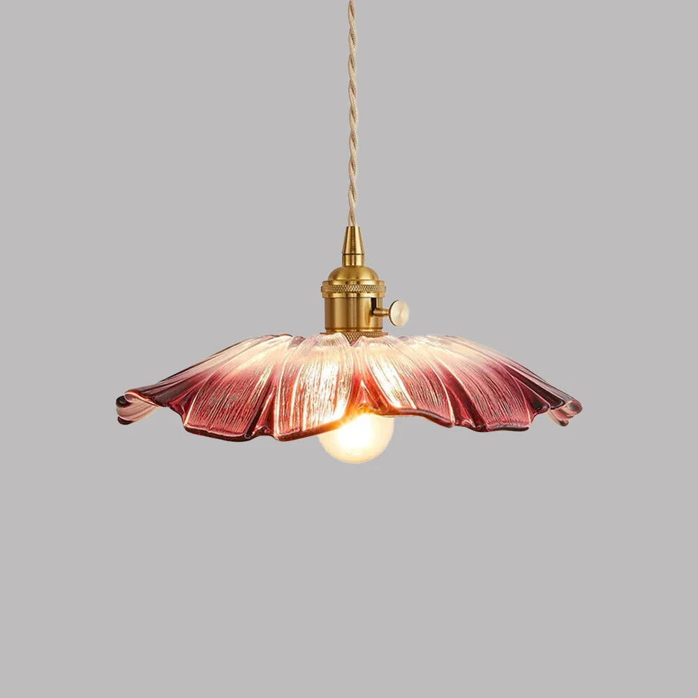 Mila - Lámpara Colgante de Vidrio en Forma de Flor Retro para Comedor