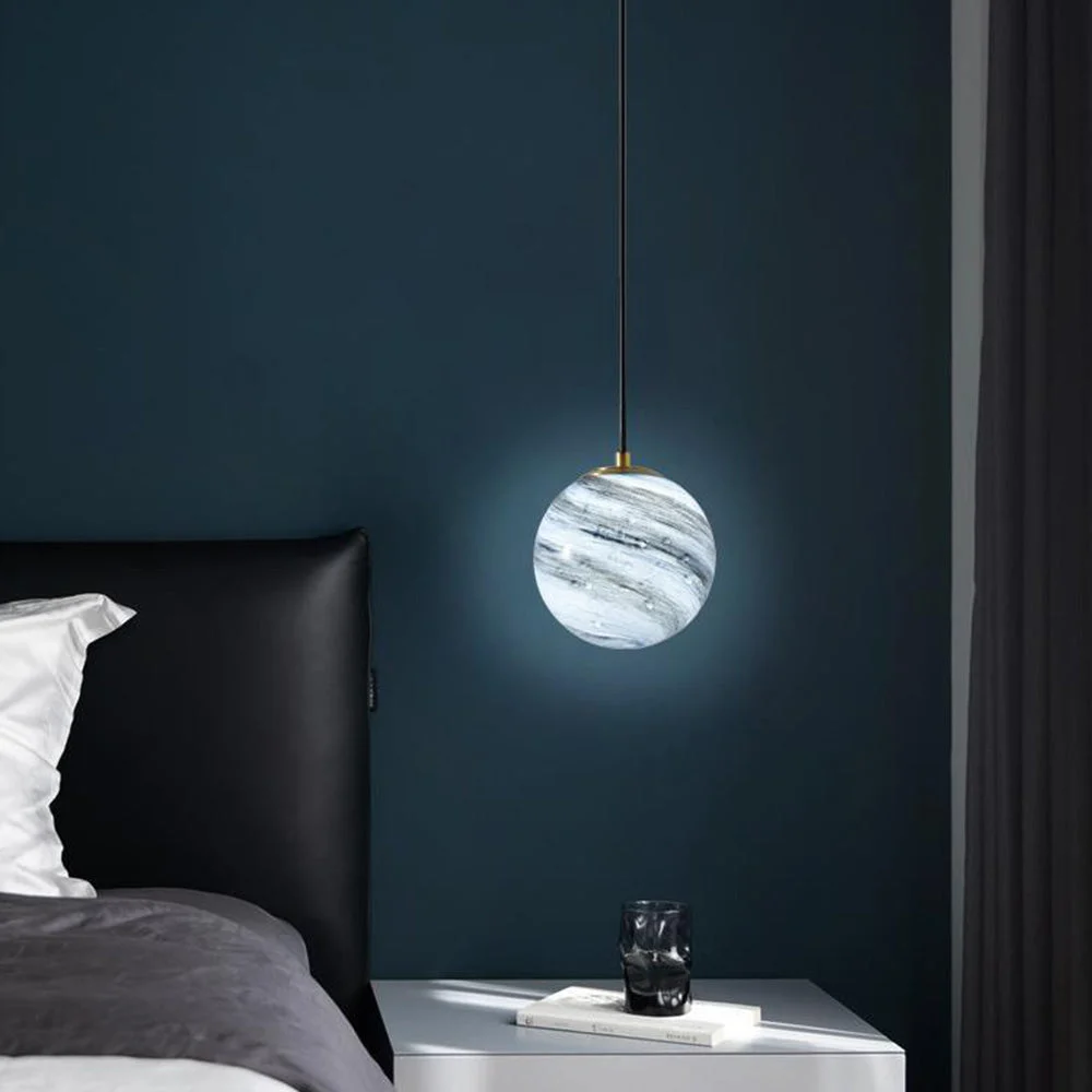 Alca - Lámpara Colgante de Vidrio para Dormitorio con Diseño Moderno y Encantador