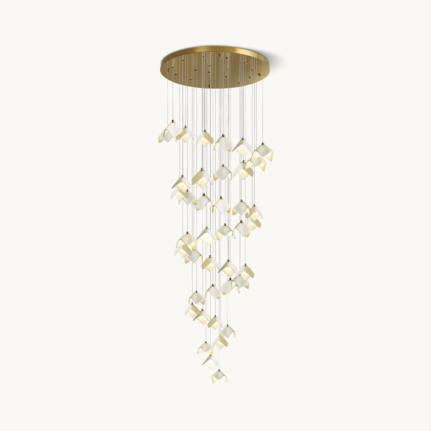 Xiren - Lámpara de Araña de Hierro y Cerámica - Diseño Elegante y Natural para Interiores