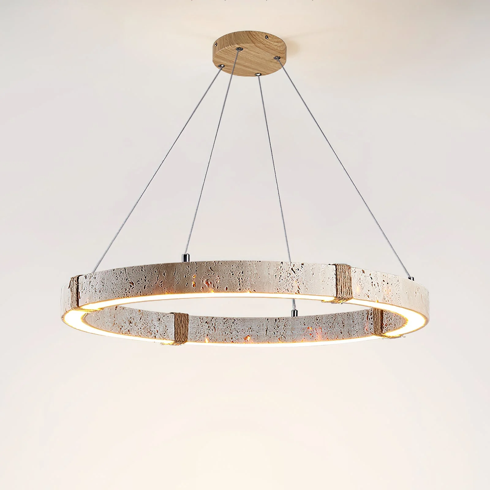 Elvon - Lámpara de Araña Colgante Travertino – Diseño Moderno y Elegante con Iluminación LED Integrada