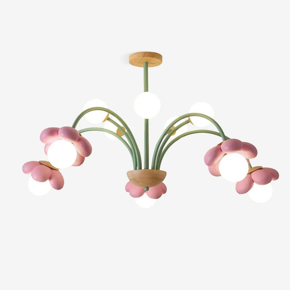 Jaryk - Lámpara de Araña Floral de 6 y 10 Luces en Colores Pastel - Diseño Moderno para Habitaciones Infantiles y Espacios de Vida