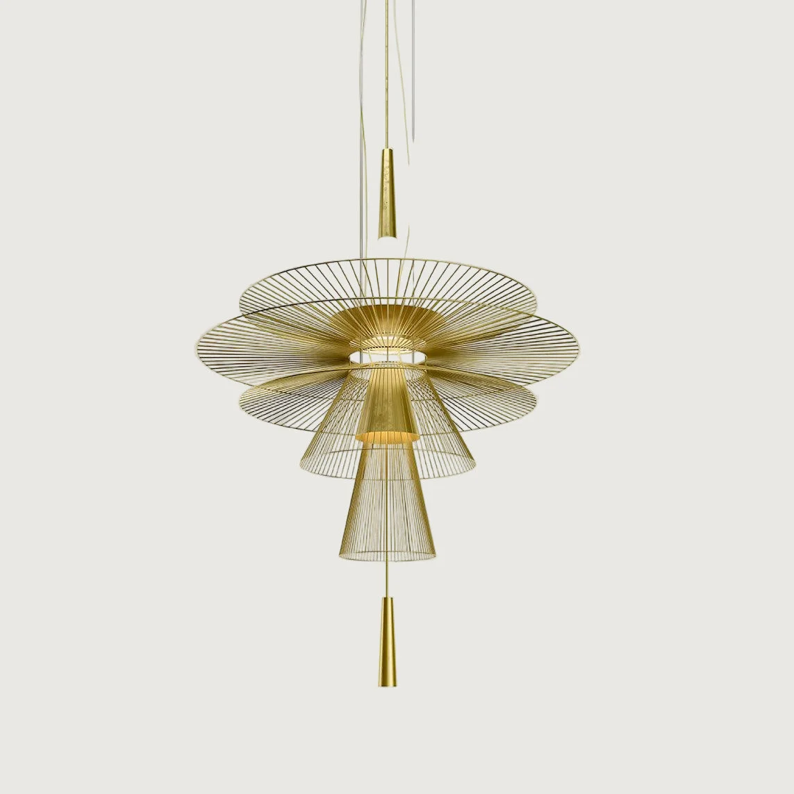Muren - Lámpara de Araña con Iluminación LED en Dorado y Negro - Disponible en Dos Tamaños de 40 y 60 cm