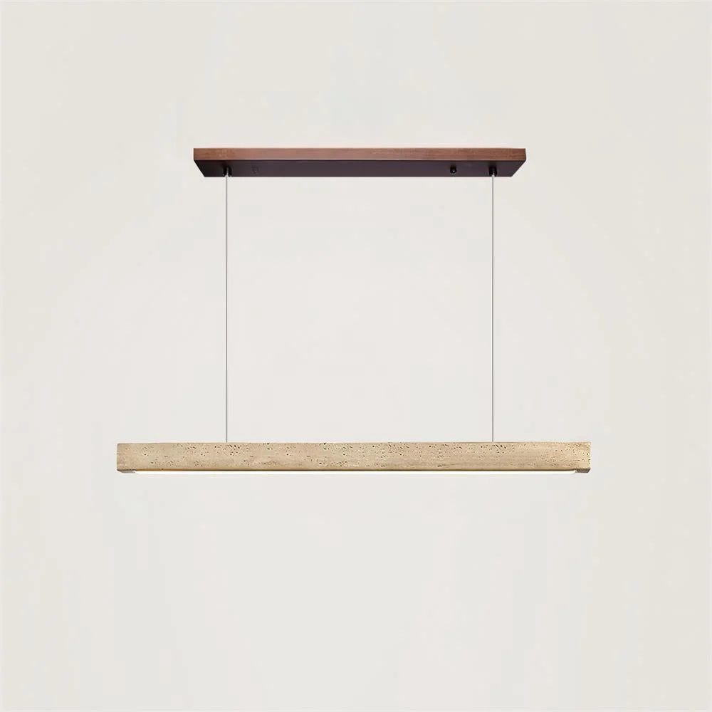 Deyra - Lámpara de Araña Techo - Luz LED Integrada – Travertino Madera - Diseño Moderno y Elegante
