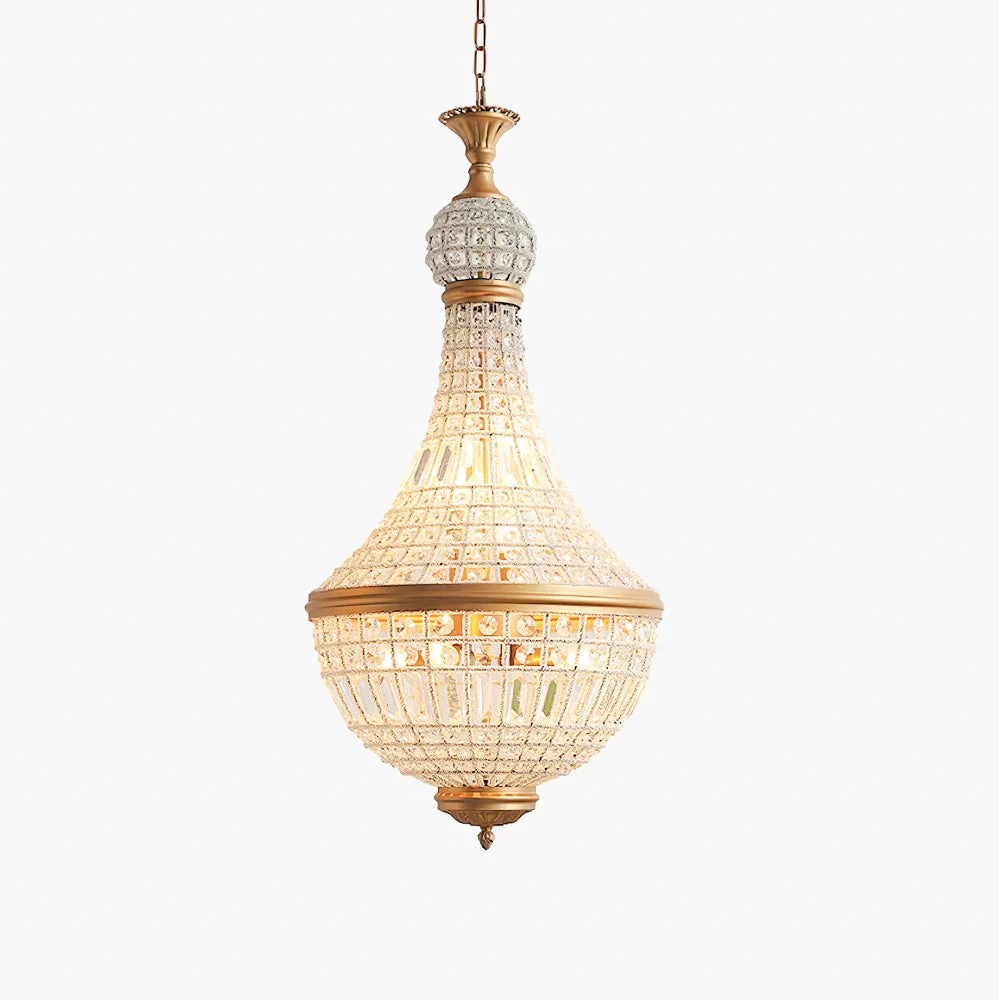 Aneva - Lámpara de Araña de Cristal y Metal – Elegante Diseño Clásico para Iluminación Interior