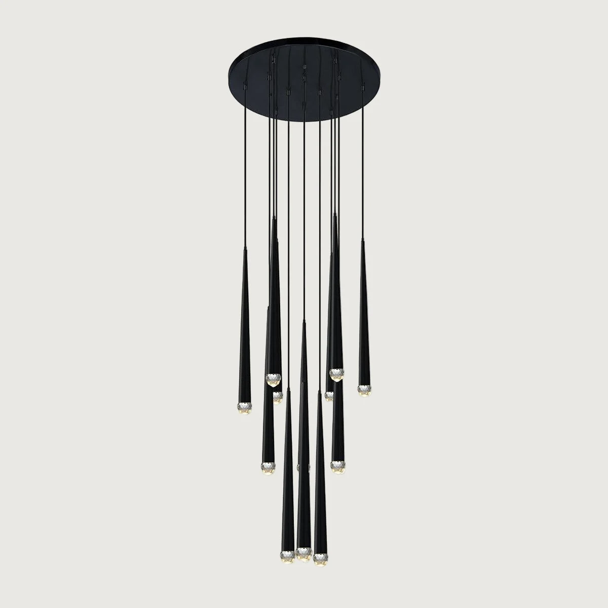 Darel - Lámpara de Colgante Araña Redonda Minimalista de Bronce y Cristal – Diseño Elegante para Iluminación Interior