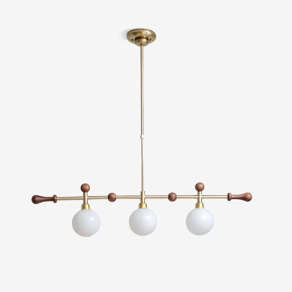 Wyrin - Lámpara de Araña Retro de 3 y 5 Luces en Dorado y Vidrio Blanco para Comedor o Sala de Estar