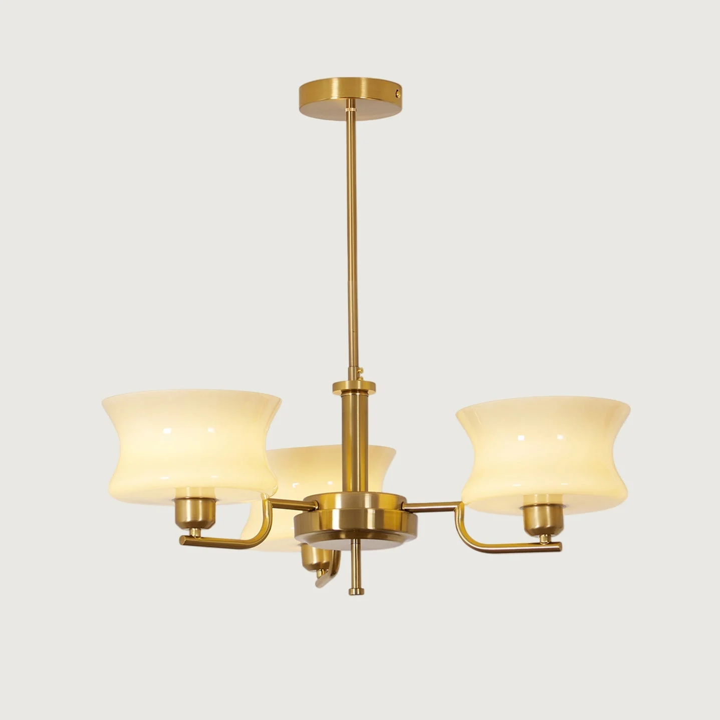 Quova - Lámpara de Araña Vintage de 3 y 5 Luces en Oro Natural para Interior