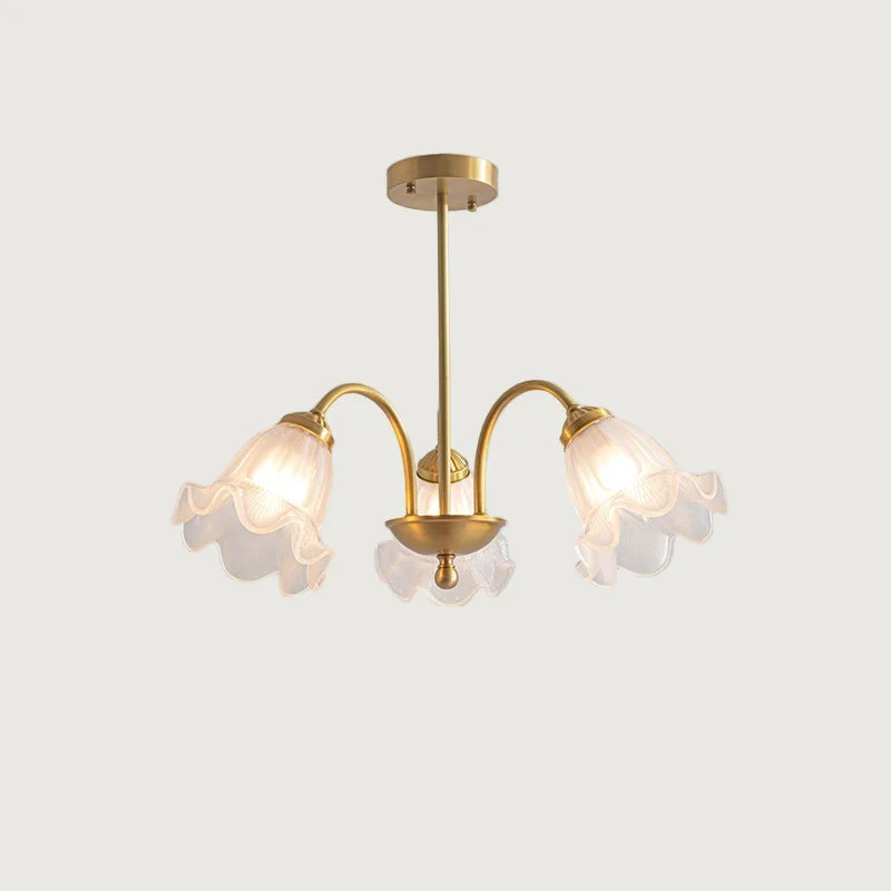 Quilo - Lámpara de Araña de Cristal Artístico de 8 Luces en Acabado Dorado para Decoración de Interiores