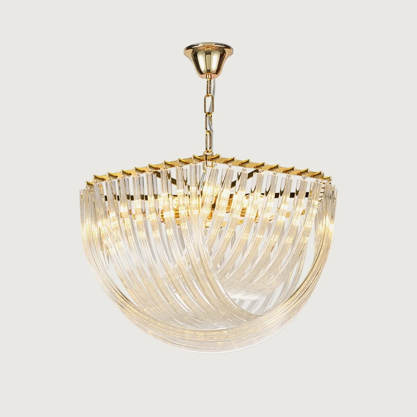 Quyra - Lámpara de Araña de Estilo Mid-Century en Vidrio Murano – Varias Tamaños Disponibles