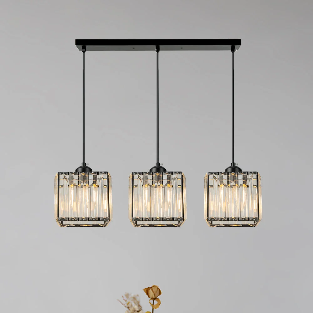 Soina - Lámpara de Isla de Cocina de Cristal con Múltiples Cabezas – Diseño Minimalista y Elegante
