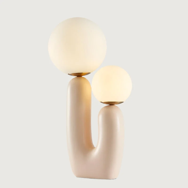 Sirya - Lámpara de Mesa Cactus de Diseño Moderno en Resina y Vidrio con Luz Cálida – Ideal para Mesitas de Noche y Salas de Estar