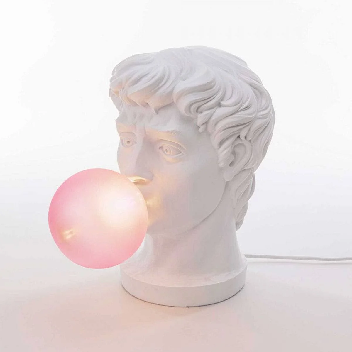 Navro - Lámpara de Mesa Creativa de Resina con Diseño de Chicle Rosa - 25cm - Ideal para Mesitas de Noche y Escritorios