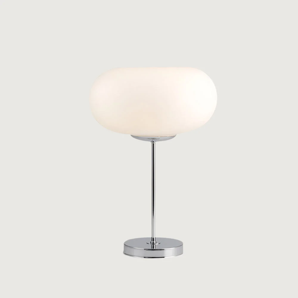 Velomi - Lámpara de Mesa Minimalista Plata con Luz LED - Diseño Moderno para Mesita de Noche y Espacios Reducidos