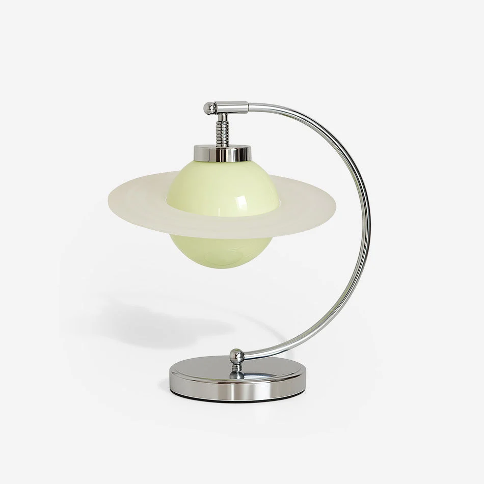 Torun - Lámpara de Mesa Moderna Verde con Base de Cromo – Lámpara Sobremesa para Escritorio y Mesita de Noche - Diseño Contemporáneo