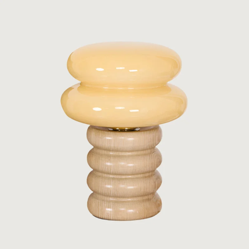 Eryon - Lámpara de Mesa Moderna de Madera y Vidrio con Base G9 – Diseño Elegante para Interiores - Ideal para Mesas y Rincones