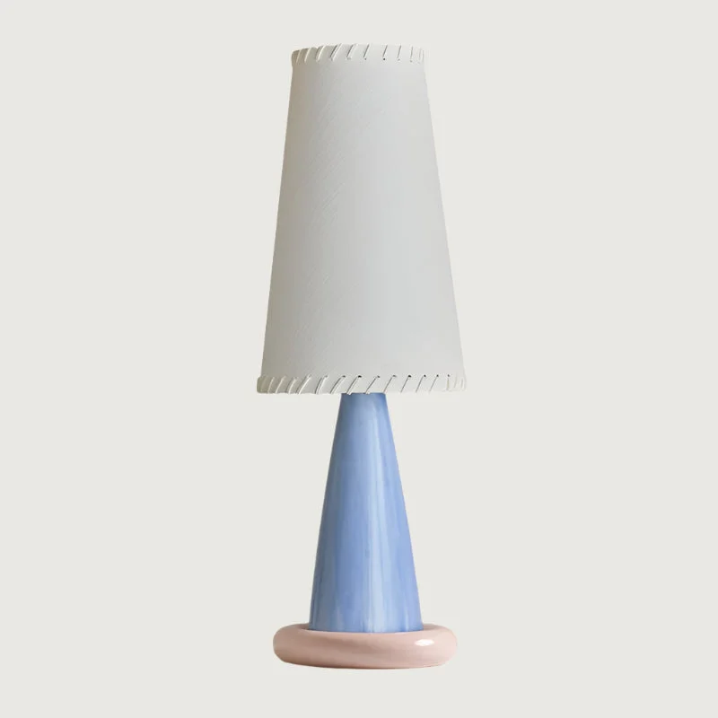 Ormila - Lámpara de Mesa de Cerámica y Tela con Diseño Elegante y Acabado Pastel