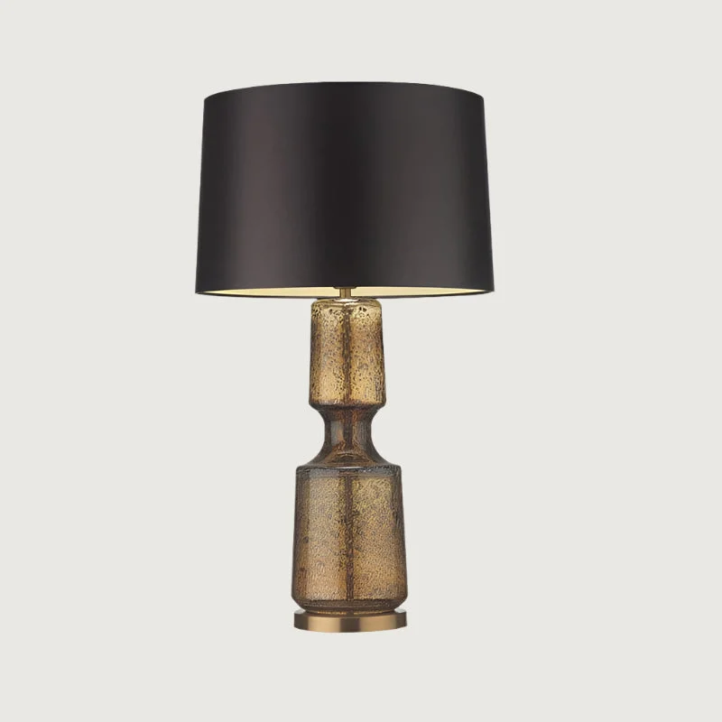 Milure - Lámpara de Mesa Verde Azulado Elegante con Pantalla de Vidrio y Base de Metal - Ideal para Escritorio y Mesita de Noche