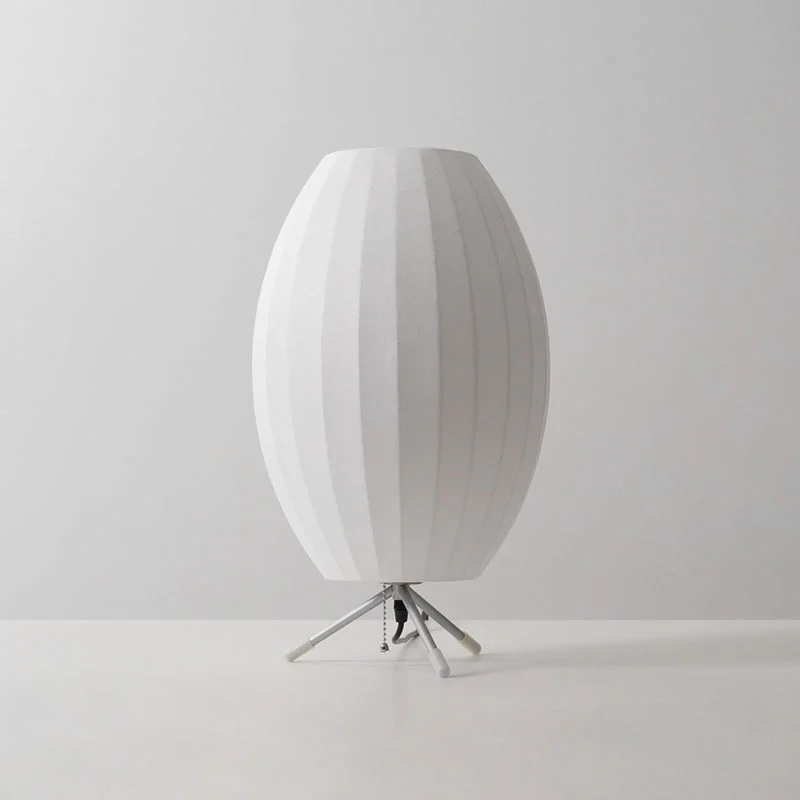 Nolya - Lámpara de Mesa con Pantalla Blanca y Base de Acero – Disponible en Varios Tamaños