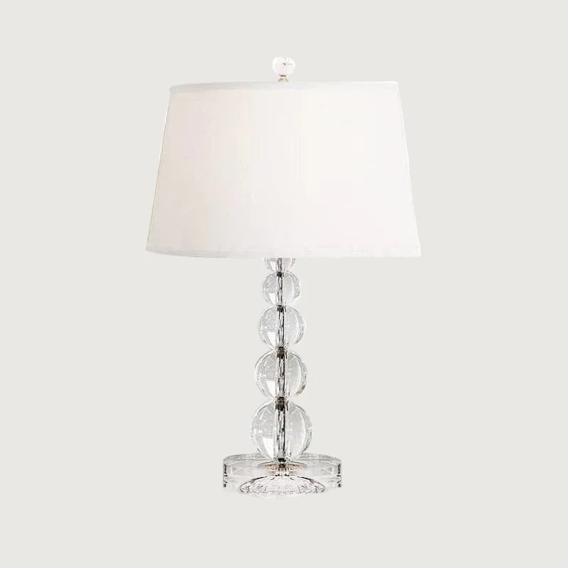 Armora - Lámpara de Mesa de Cristal con Pantalla de Lino - Diseño Elegante y Moderno