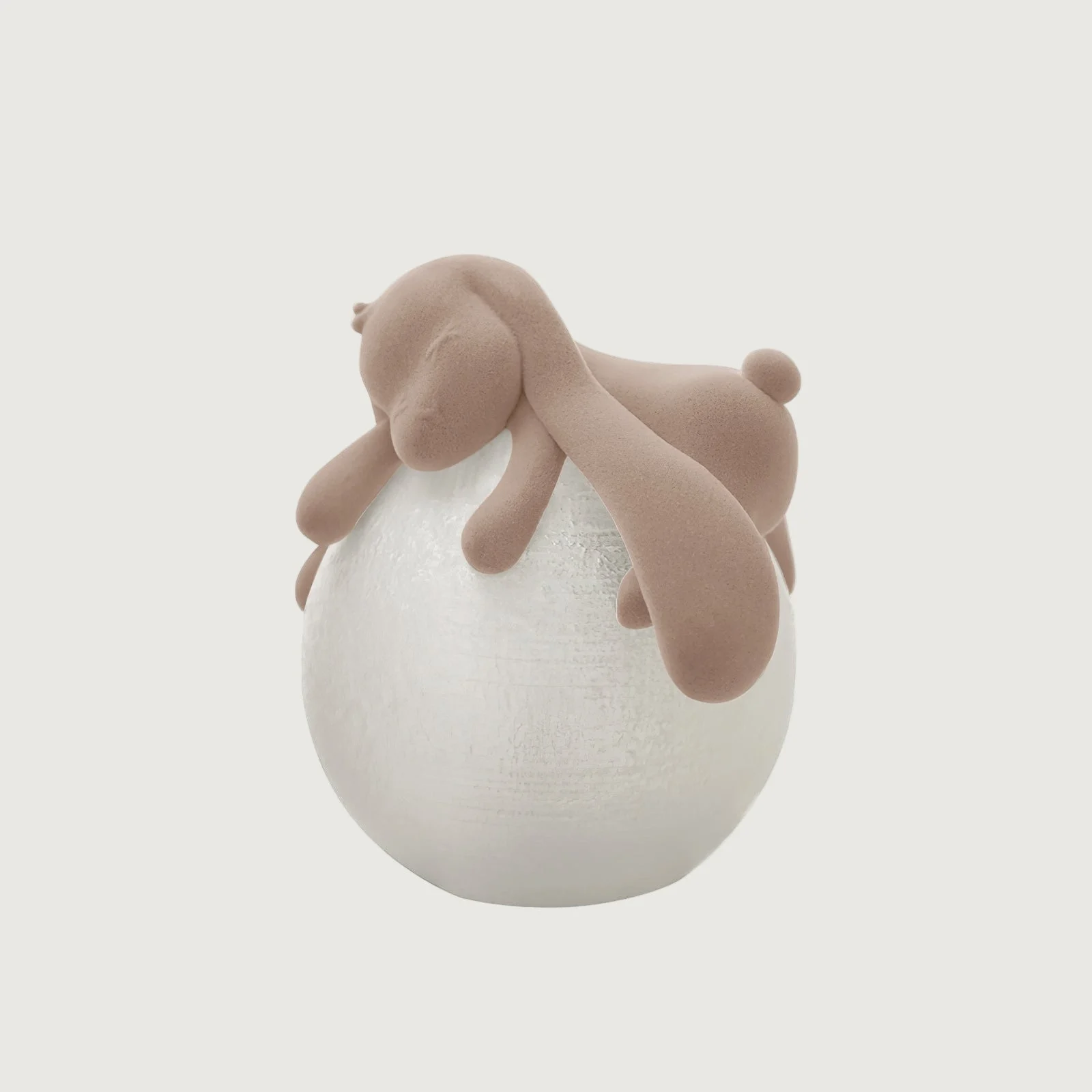 Curen - Lámpara de Mesa de con Diseño de Conejo Tierno en Rosa Albaricoque – Lámpara Sobremesa Moderna Minimalista para Interior