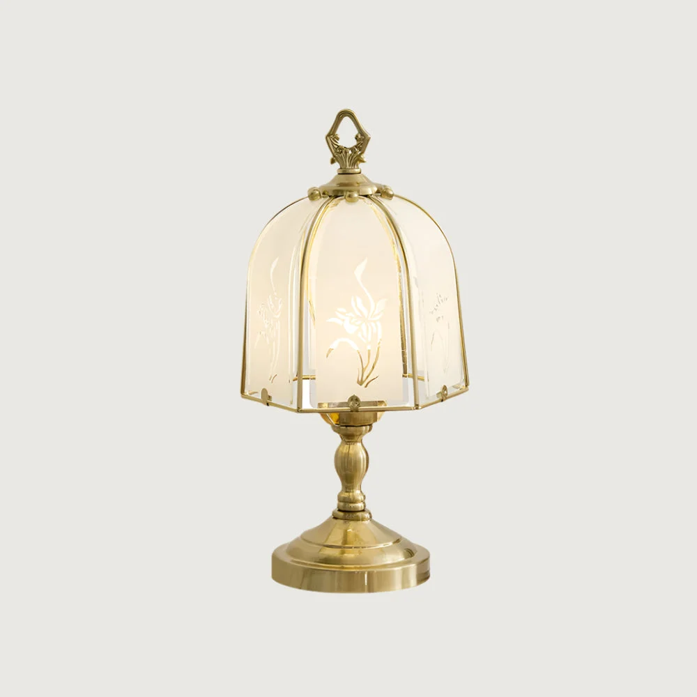 Solin - Lámpara de Mesa de Vidrio con Diseño de Orquídea - Elegante y Sofisticada - Ideal para Mesas y Rincones - Compatible con Bombillas LED