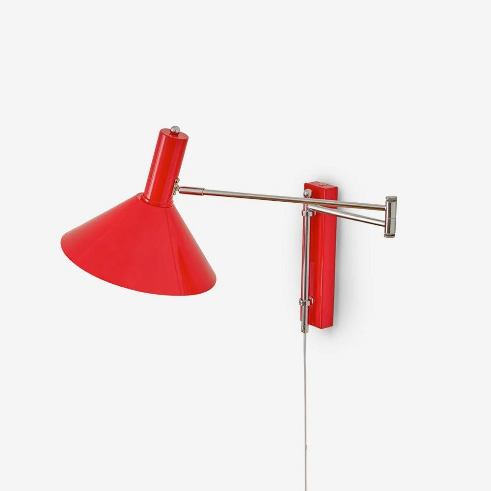 Quion - Lámpara de Pared Ajustable en Blanco - Negro y Rojo - Aplique de Pared Ideal para Baños y Ambientes Húmedos