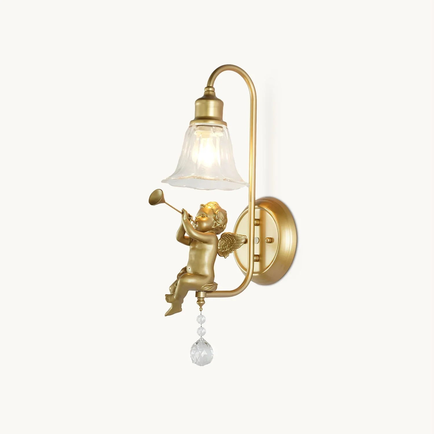 Lycor - Lámpara de Pared Artística con Pantalla de Vidrio y Base de Resina – Estilo Nórdico