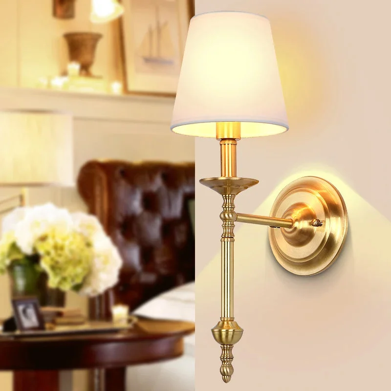 Sariva - Lámpara de Pared Clásica - Aplique de Pared de Metal y Tela - Diseño Tradicional para Iluminación Elegante en el Hogar