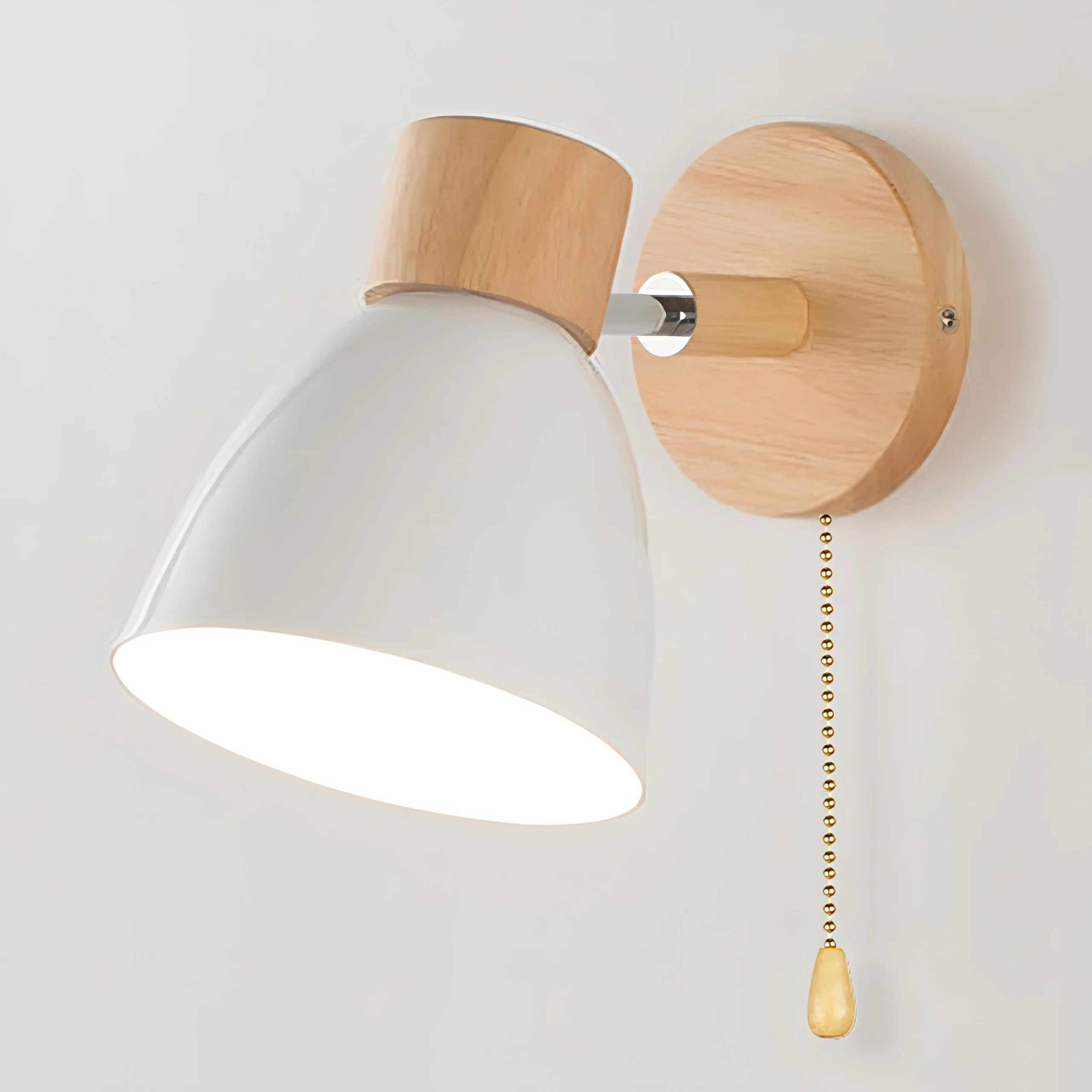 Zilano - Lámpara de Pared Colgante Moderna de Madera Nórdica con Interruptor - Elegante y Acogedora