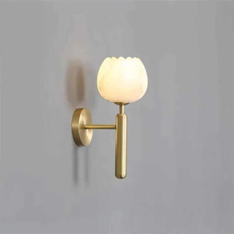 Sorvia - Lámpara de Pared Elegante con Diseño de Rosa y Base de Mármol - Iluminación LED para Decoración Romántica